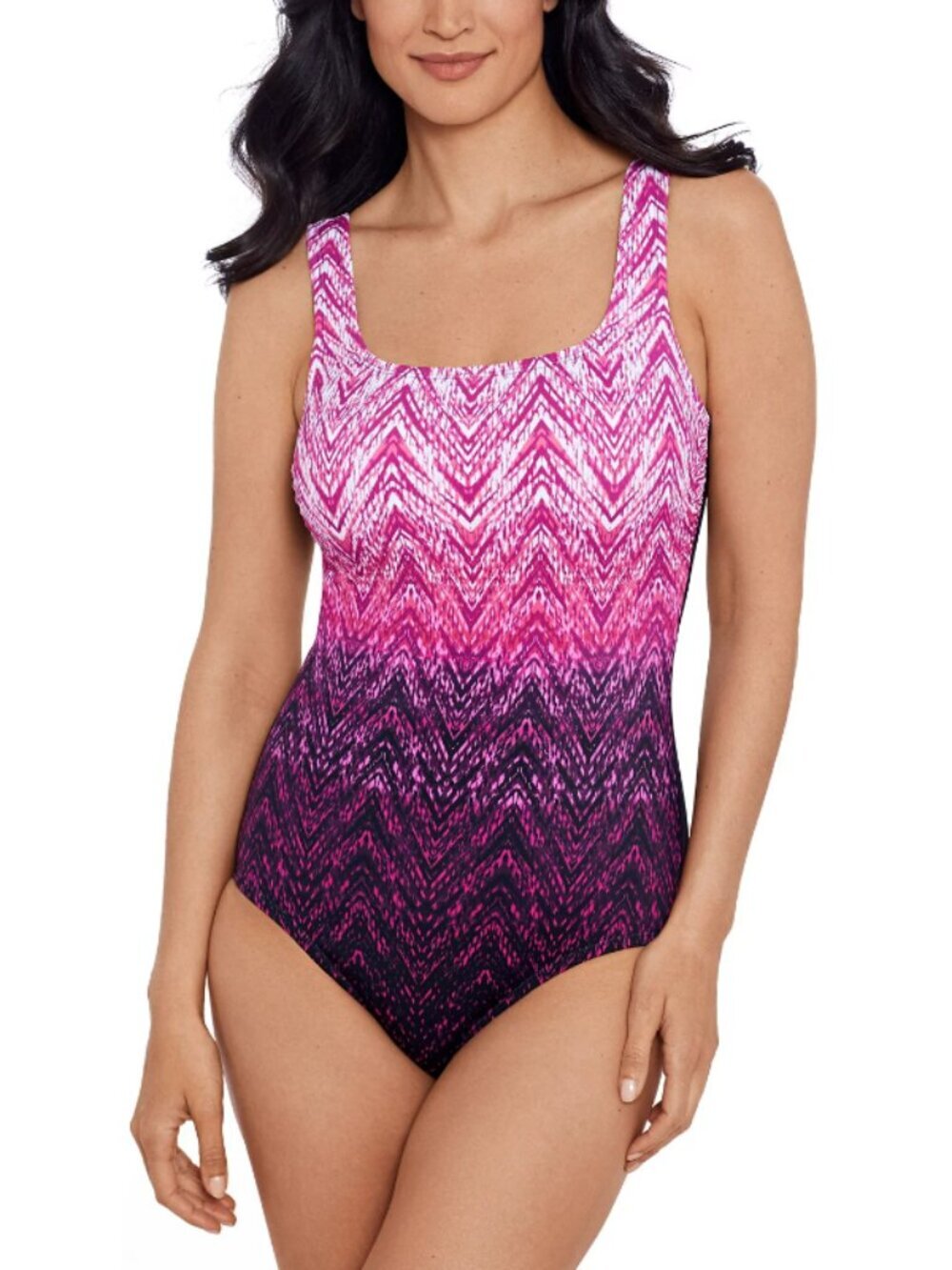 Swim Solutions Women's 8 Sport Coral Pink Ombre One Piece Swimsuit NWT